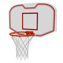 Basketball net and board