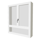 Window 2x1 medium with large pane