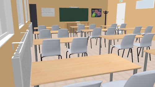 Simulate Sunlight. classroom back
