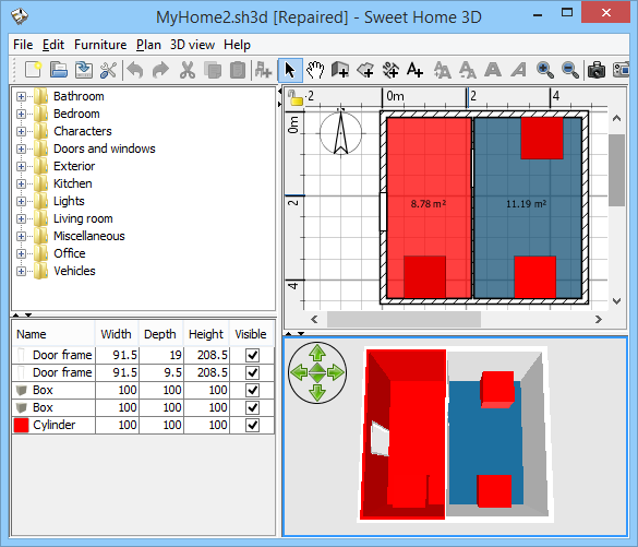 Sweet Home 3D 4.4.  damaged home