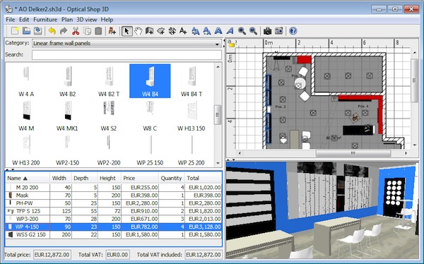 Optical Shop Design: Specialized Retail Design with Sweet Home 3D. optical 3d