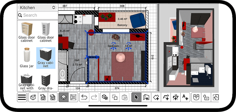 Sweet Home 3D Mobile App. User Interface
