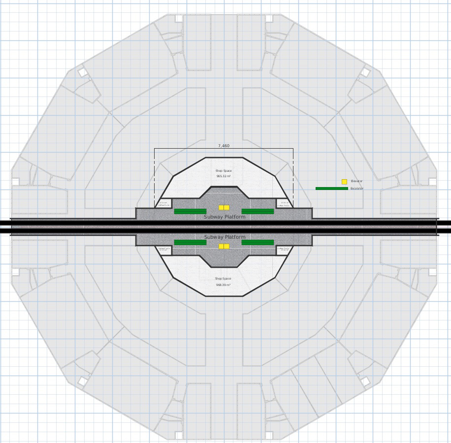 Use Case Dodecagon Mall design - Subway Level