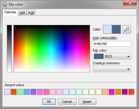 Sweet Home 3D 4.0 color chooser