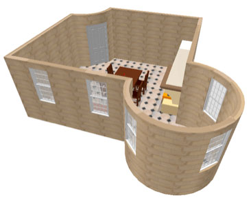 Sweet Home 3D 3.0. round walls