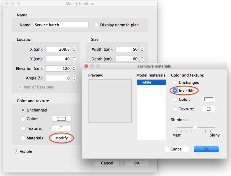 make service hatch invisible