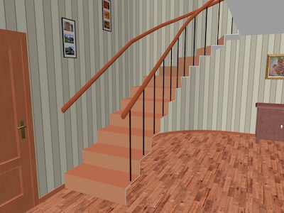 stairs without left baluster